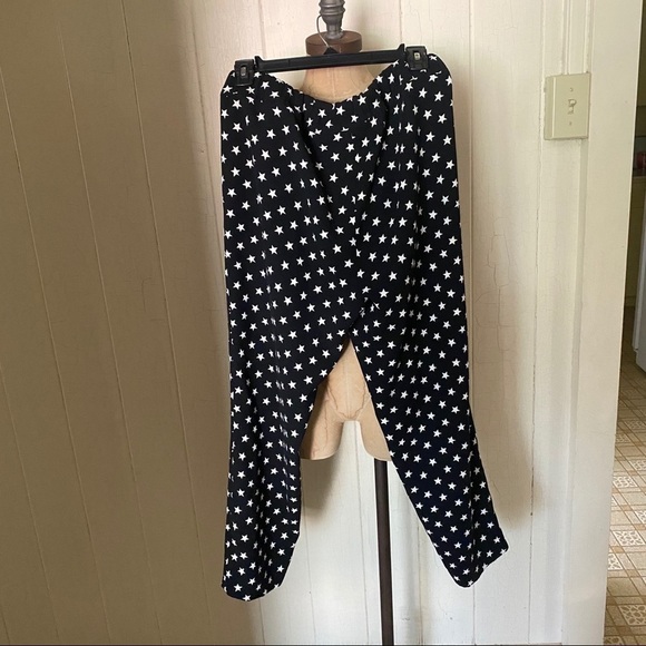 J CREW sz 6 Star Pants Black White Elastic Waist - Picture 3 of 7